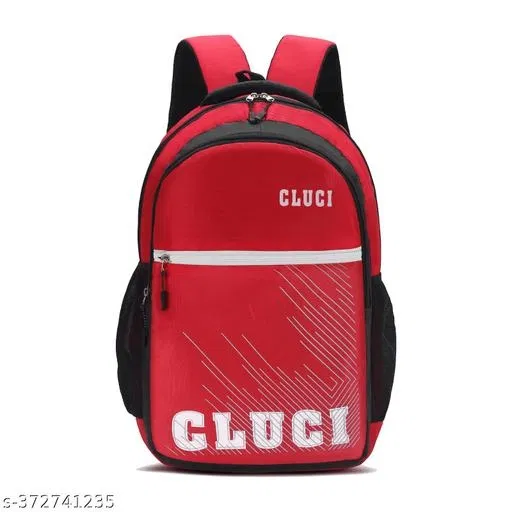 Polyester Backpack Bag, Red