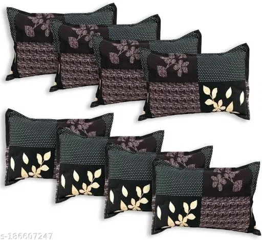 Cotton Pillow Covers (Multicolor, 17x27 inches) (Pack of 8)