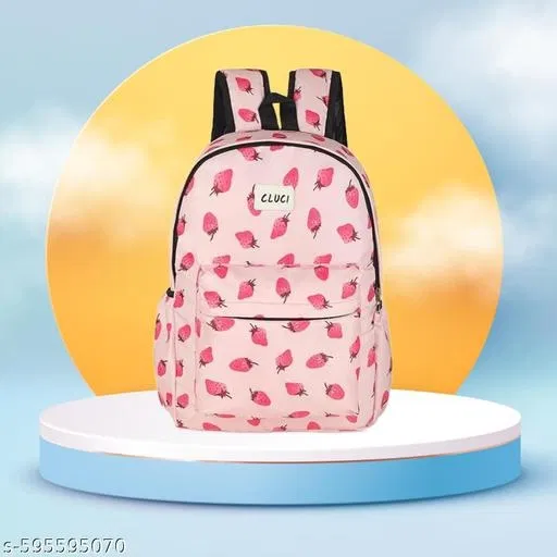 Polyester Backpack Bag, Pink