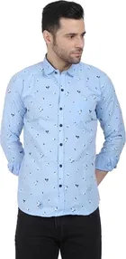 Cotton Blend Printed Shirt for Men 