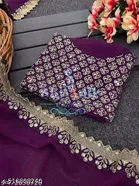 Georgette Solid Saree For Women, Purple