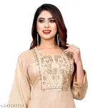Rayon Slub Embroidered Kurti for Women 