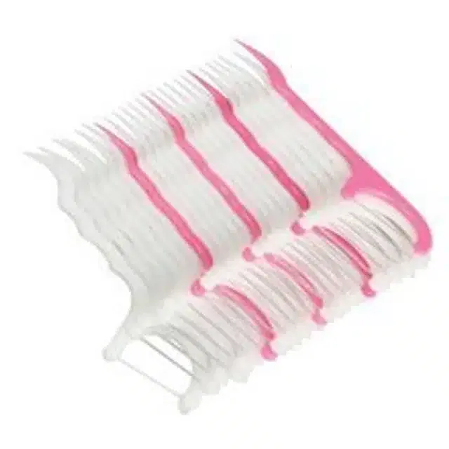 Micro Dental Floss Picks (White, Pack of 40)