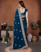 Bollywood Embroidered Organza Saree for Women 