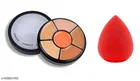 6 Color Concealer Palette with Blender Puff, Multicolor, Set of 2