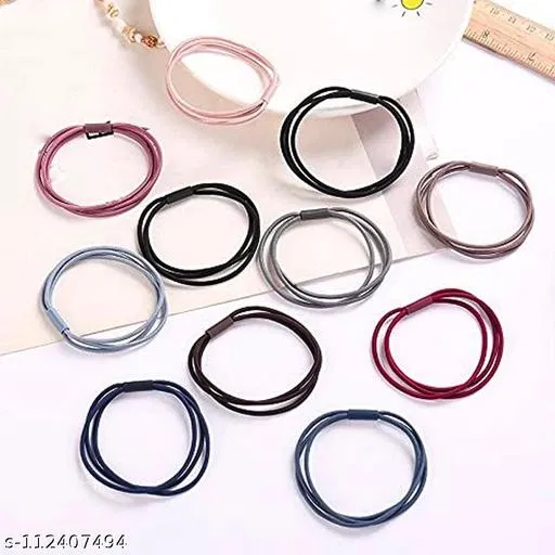 Rubber Band & Scrunchies for Women (Multicolor, 3 Pcs)