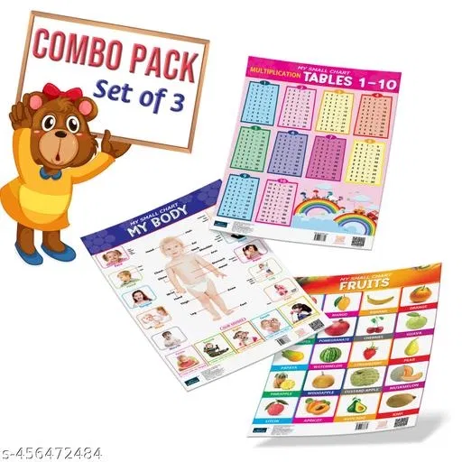 Bookford Publications My small chart Fruits, My Body & Tables (Set of 3)