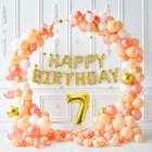 Pastel Theme 7th Birthday Balloon Decoration Kit , Multicolor, Pack Of 64