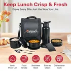 Mumma's Life Busy Bee Stainless Steel Lunch Box, Black