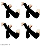 Nylon Gloves for Women, Black, Pack of 4