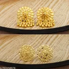 Ethnic Gold Look Floral Stud Earrings For Festive Wear