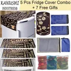 KANUSHI Industries® 1Pc Fridge Cover for Top with 6 Utility Pockets + 1 Handles Covers + 3 Fridge Mats + 7 Gifts 