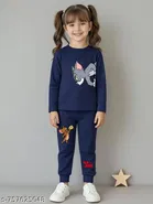 Cotton Blend Clothing Set for Girls, Navy Blue 