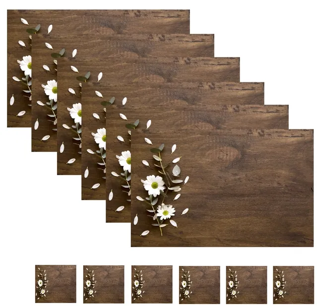 PVC Placemats for Dining Table (Multicolor, Pack of 6)