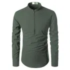 Trendy Cotton Full Sleeves Short Kurta For Men 