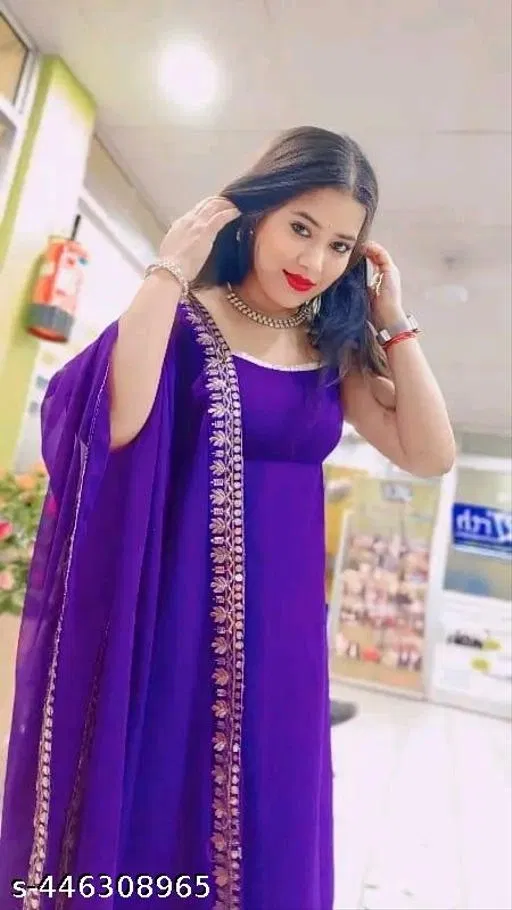 Kashvi Refined Dupatta Set for Women (Purple, XXS)