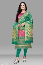 Art Silk Printed Kurti with Dupatta for Women 
