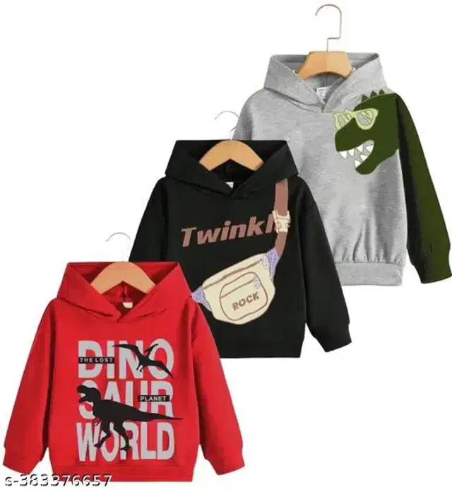Full Sleeves T-Shirt for Boys (Multicolor, 18-24 Months) (Pack of 3)