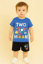 Cotton Blend Printed Clothing Set for Boys 