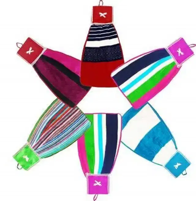 Cotton Hanging Hand Towel (Multicolor, Pack of 6)