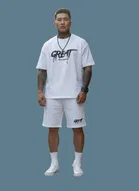 Polyester Printed Co-Ord Set for Men, White 