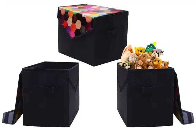 PVC Printed Toys Storage Box (Multicolor)