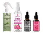 Combo of Pink Square Rosemary Water Hair Spray (100 ml) with Rose Water (100 ml), Vitamin B3 Face Serum (30 ml) & Lip Serum (30 ml) (Set of 4)