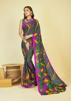 Georgette Printed Saree for Women 