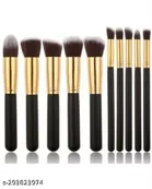 Makeup Brushes Set (Black, Set of 10)