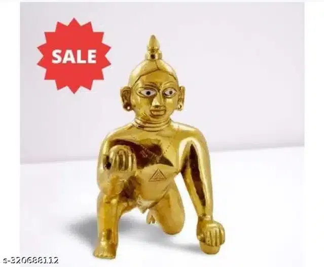 Brass Laddu Gopal Idol (Golden)