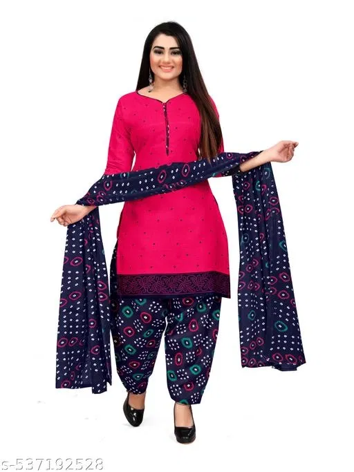 Cotton Printed Kurta Set for Women (Pink, XXXL)