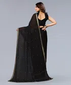 Lycra Solid Saree for Women 