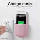 Plastic Wall Mounted Storage Box Phone, Plug Holder Stand Rack 