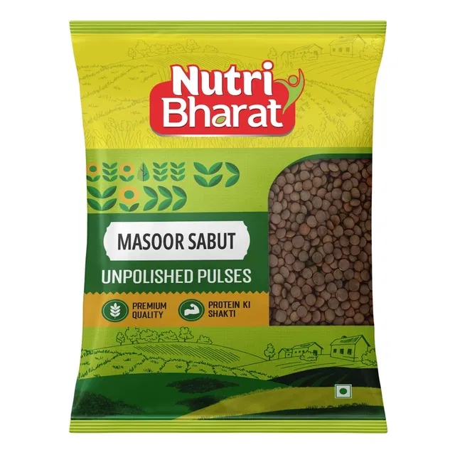Nutri Bharat Unpolished Masoor Sabut 1 kg