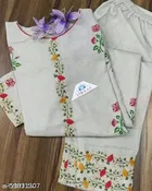 Khadi Cotton Embroidered Kurta with Pant for Women 