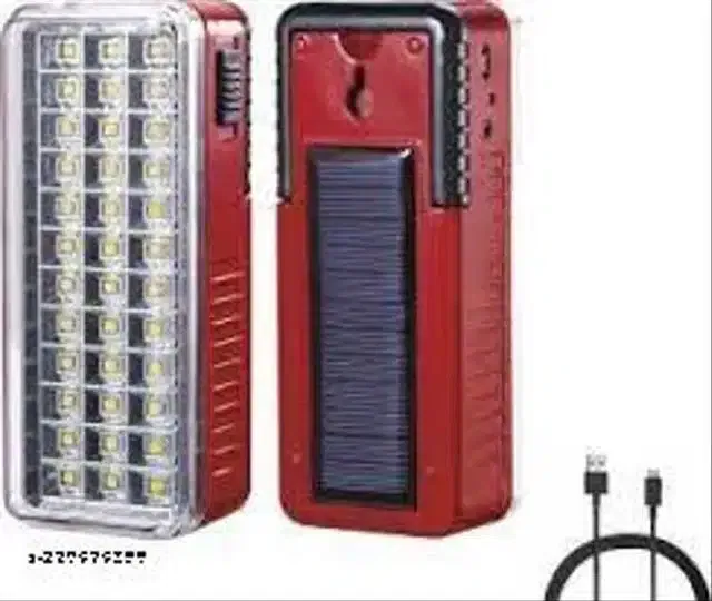 Solar & Electric Rechargeable Emergency Light (White, 7.8 W)