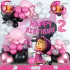 Masha & Bear Theme 2nd Happy Birthday Decoration,Multicolour,Set Of 1