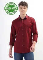 100% Cotton Full Sleeves Solid Shirt for Men 