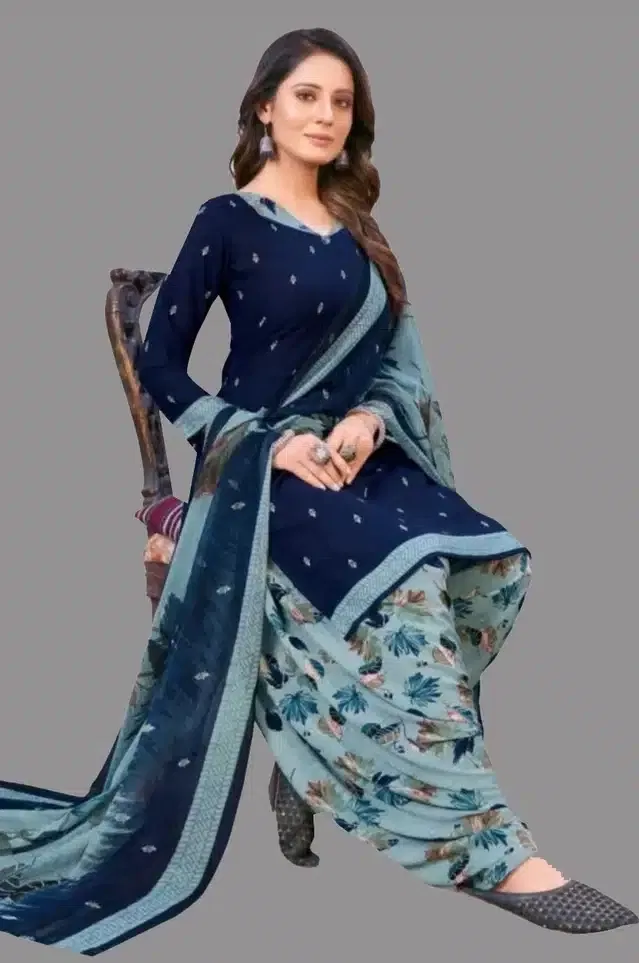 Unstitched Dress Material for Women & Girls (Blue)