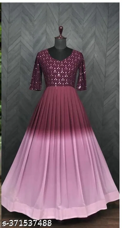 Embellished Georgette Kurti for Women (Multicolor, XL)