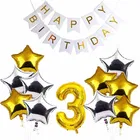 3rd Happy Birthday Balloon Decoration Kit, White, Set of 1