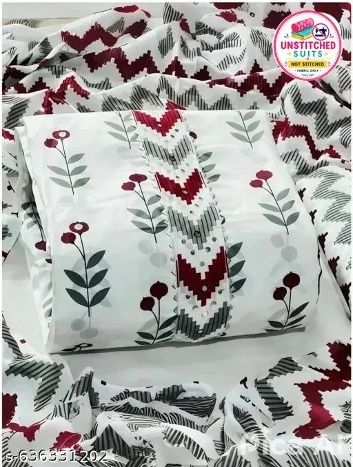Cotton Printed Salwar Suit Material for Women (Multicolor, Un Stitched)