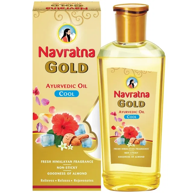 Navratna Gold Ayurvedic Cool Almonds Hair Oil 300 ml