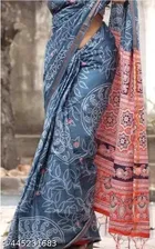Linen Printed Saree for Women 