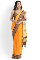 Silk Solid Saree for Women 