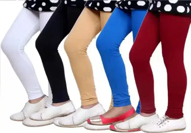 Soft & Comfortable Leggings for Girls (Pack of 5) (Multicolor, 14-15 Years)