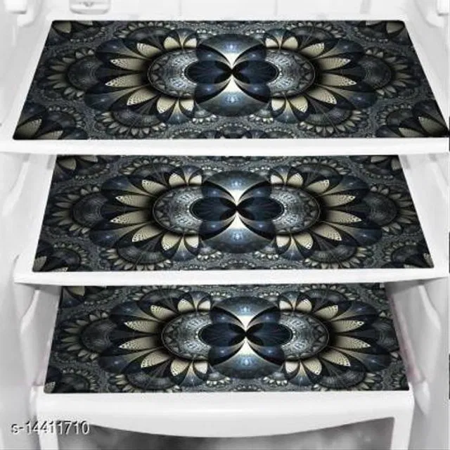 Waterproof Fridge Mats (Black, Pack of 3)