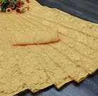 Net Solid Saree for Women 