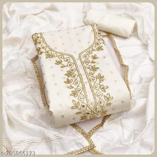 Punjabi/All Over Suits Embroidered Floral Semi-Stitched Suits for Women (Un Stitched)