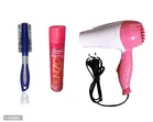 Combo of Enzo Keratin Long Lasting Hair Spray (420 ml) with Dryer & Roller Brush (Multicolor, Set of 3)